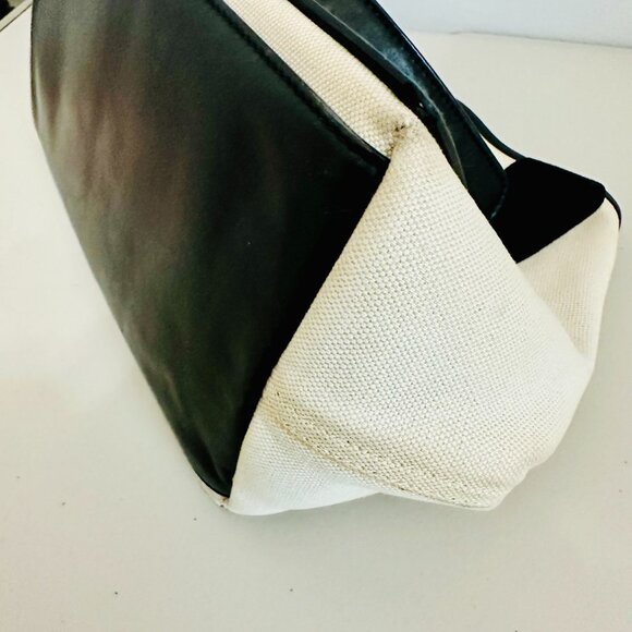 AUTHENTIC BALENCIAGA PARIS CABAS CANVAS AND LEATHER TOTE VINTAGE MADE IN ITALY - Picture 12 of 16